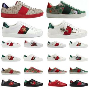 Outdoor Shoes Designer Men Women Casual Shoes Bee Ace Sneakers Tiger Snake Embroidered Stripes White Shoe Unisex Classic Walking Sports Trainers Jogging Zapato