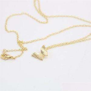 Pendant Necklaces Fashion Butterfly Pendant Fun Animal Shapes Gold Sier Plated Necklace For Women Gift Whole329N Drop Delivery Jewelry Dhuwk