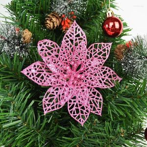 装飾的な花14cm 10/5pcsキラキラ人工花の頭クリスマスツリー飾りクリスマス飾り飾り偽のベリー