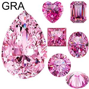 Pink Loose 100 Real Lab Gemstone Stones for Women Jewelry Diamond Ring Material GRA RoundPearEMeralDoval Cut 231221