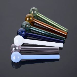 Heady Pyrex Smoking Pipes Glass Pipe Oil Burner Bubbler Colorful Spoon Straight Tube Hand Wax Concentrate Tobacco Tools Mini Dab Rigs ZZ