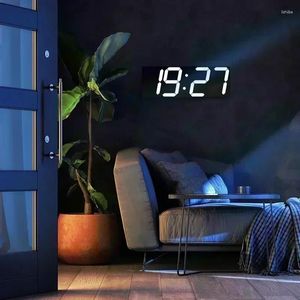 Zegary ścienne alarm zegara wewnętrznego do elektronicznego wystroju stolika cyfrowa sypialnia LED Home nowoczesna