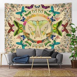 Tapissries vintage botanisk blommig scen heminredning tapestry hippie mandala vägg hängande boho yogamat söt rum