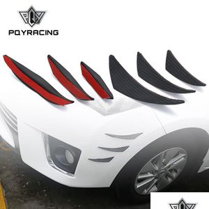 Stoßstangen PQY - 6pcs/Set Fit Front Stoßfänger Lippendiffusor Splitter Flossen Body Spoiler Canards Valenz Kinnauto Tuning Canard PQY -SFB05 DROP DHGSA