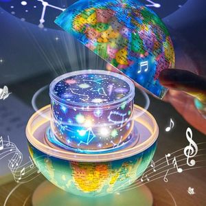 Nattljus Globe Projector Lamp Children Science Props Cool Starry Sky Projection Light Decoration For Bedroom Användbara gåvor Kid307D