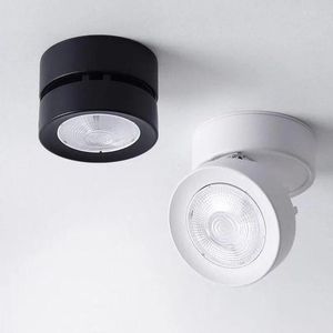 Işıklar Tavan Işıkları LED Yüzey Montajlı Downlight Cob Spotlight Işık 5W7W10W15W Katlanabilir 360 Degree Dönen Arka Plan Duvar Aydınlatma