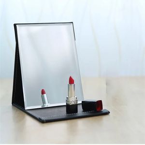 Tshou299 fold Makeup Mirror PU Portable Regulble Prostokątne Ultrathin HD Desktop używane do piękna podróży 231221