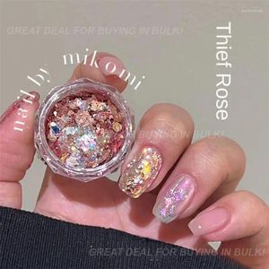 Nail Glitter Flash Aurora paljetter Rose Series Fresh Macaroon Manicure Beauty and Health Oregelbul