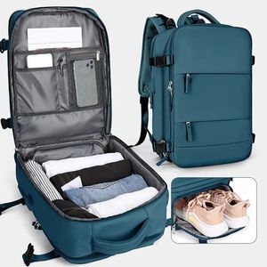 Крупные женщины путешествуют рюкзак 17 -дюймовый ноутбук USB -самолет Бизнес Плековой сумка для девочек нейлон школьной школьной пакет xa370c 231222