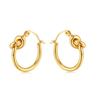 Orecchini a telaio Fashion Classic Knotd Round for Women Trendy Simple Twist Circle a piastra per oro di orecchini in oro Diewer