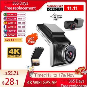 Araba DVR Araba DVRS Sameuo U2000 Dash Cam Ön ve Arka 4K 2160p 2 Kamera DVR Dashcam Video Kaydedici Gece Görme 24H Park Monitörü