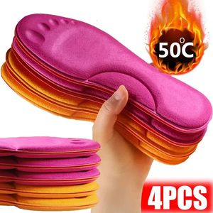 2Parer Självvärmeinläggningar Termostatiska termiska innersula Massageminneskum Arch Support Shoe Pad Heated Pads Winter Men Women 231221