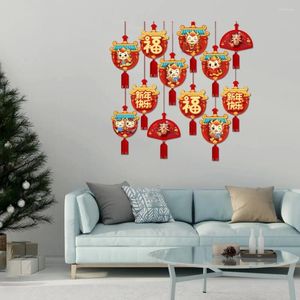 Decoração de festas em vasos de planta pendurada 2024 anos de dragão festivo 3d Fu Decorações para chinês