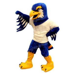 Halloween Blue Eagle Mascot Costume Cartoon Anime Tema Carattere Carnevale Abito Carnevale Abito Fancy Fancy Abito per uomini Abiti pubblicitari Donne