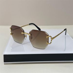Designer de luxo Mens óculos de sol Diamond Cut Lens Design Piccadilly Irregular Man Fashion Square Sun Glasses 18K Go329r
