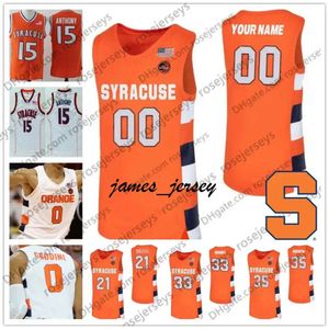 Jam Custom Syracuse Orange 2020 Basketball jede Name Nummer Weiß #21 Marek Dolez 33 Elijah Hughes 35 Buddy Boeheim Männer Jugend Kid Jersey 4xl