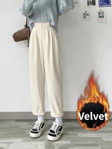 Women's Pants Winter Women Corduroy Warm High Waist Harem Korean Style Loose Thicken Casual Velvet Trousers Soft Trendy