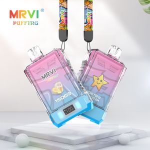 Puff 15000 Одноразовая ручка для вейпа Mrvi puffing 15k Электронные сигареты 25 мл Pod Mesh Coil Экран дисплея С воздушной регулировкой 10 вкусов 2%5%