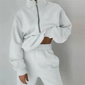 Winter zweiteilige Sets Frauen Tracksuit übergroß