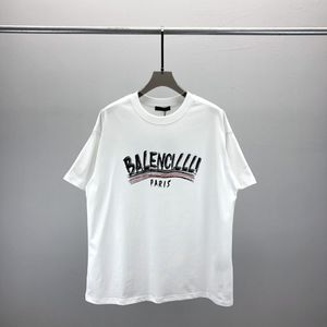 男性Sプラス＃8ティーポロスラウンドネックプリントポーラースタイルの夏の服とストリートコットンブラシパターンTシャツDQ1