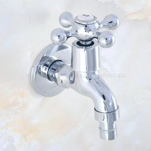 Bathroom Sink Faucets Polished Chrome Single Cold Tap Washing Machine Water Faucet Garden Zav154