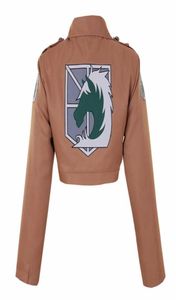 Anime Attack på Titan Jacket Aot Shingeki No Kyojin Militärpolis Eren Jaeger Cosplay Costume Japanese Halloween Carnival Y5006771