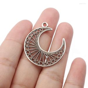 Charms 20st Fashion Jewelry Tibetan Silver Moon Pendant för handgjorda örhängen Halsband Fynd som gör 33 30mm