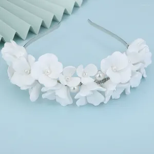 Headpieces Fashion Handmade Bride Flower Hair Accessories Bridal White Big-Small Crown Girl Wedding Tiare Headdresses For Girlfriend