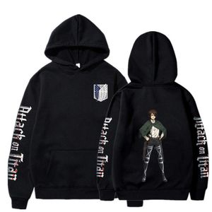 Hot Anime Attack on Titan Hange Zoe Hoodie Haruku Graphic Stampa Felpa di Pullover Casual Unisex Hip Hop Streetwear Sudadera Sudadera