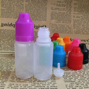 10ml半透明ボトル2000pcsプラスチックの空のボトル10 mlの安全な子育てキャップと針の先端afiff