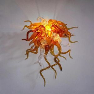 Lampor Tiffany Luxury Murano Glass Wall Lamp Flower Amber färgade konstlampor LED -lampor för kreativ korridordekoration 20x28 Inc