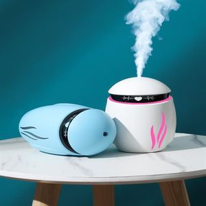 Creative 3 in 1 small Q Humidifier Essential Oil Diffuser Light Aroma Lamp LED Night USB Fan Aromatherapy Air freshener Fogge279H