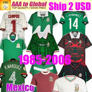 Maglie da calcio del Messico retrò in Messico 1985 1970 1986 1994 1995 1996 1997 1998 1999 2006 2010 Borgetti Hernandez Campos Blanco H.Sanchez R.Marquez Shirt calcistico