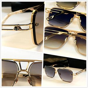 Vintage Men Luxury Designer Sun Glasses Punk Style Designer Retro Square Frame With Leather Box Coating Reflective Anti-UV Lens TO302P