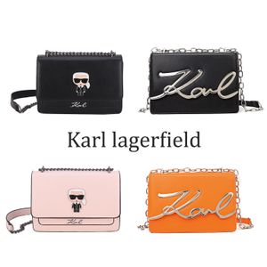 Mulheres Mens Karl Lagerfield Chain Tote Designer Instantâneo Sacos Luxo Real Envelope De Couro Cross Body Ombro Satchel Bolsas Moda Sling Bolsas De Viagem Saco Rosa