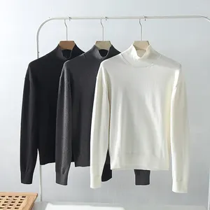 Camiscedores masculinos outono Inverno Mesmo Turtleneck Sweater Casual Cor sólida cor sólida Pullovers literários soltos moda moda bensas jovens tops masculinos