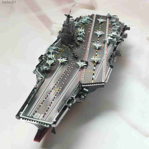 3D Puzzles Iron Star Fujian Aircraft Carrier Wojskowe modele Zestawy DIY Laser Cuting 3D Metal Puzzle Toys for Adults YQ231222