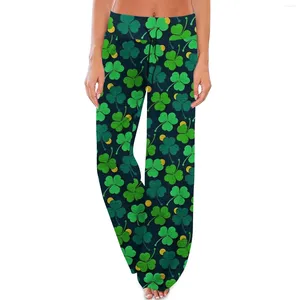 Women's Pants Comfort Pajama St. Patrick's Print Drawstring Wide Leg Fashion Tops Loose & Capris Casua