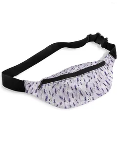 Sacchetti di vita Fiori di lavanda pacchi ad acquerello per donne sacche sportive esterne impermeabili spalla unisex crossbody