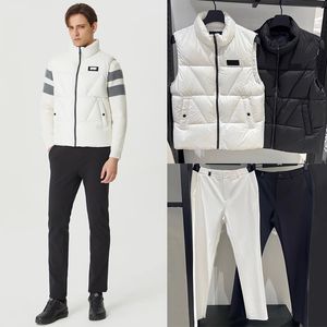 2023pxg Golf Clothing Men's Winter Set All-Matching Slim Fit down Vest Brushed Warm All-Matching Trousers