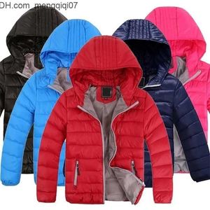 Coat Coat Kids Down Coats for Boys Autumn Hooded Children Jackets For Girls Candy Color Warm 412 Years Outerwear Clothes 220110 Z23070