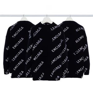 트렌디 한 브랜드 스웨터 유니osex 이중 레이어드 두꺼운 전체 자카드 레터 니트 스웨터 남성과 여성