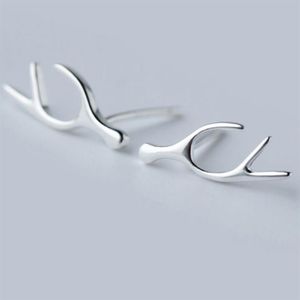 Fashion Women Antlers Ear Studs 925 Sterling Silver Cute Deer Horn Stud Earrings Girls Birthday Gifts Ladies Jewelry ES82683