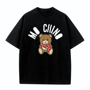 2023 디자이너 PA T 셔츠 고급 브랜드 Mo Shixiongclothing Shirts 스프레이 하트 레터 코튼 짧은 슬리브 봄 여름 조수 남성 테인