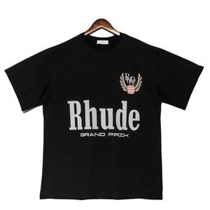 Rhude T-Shirt Herren Designer T-Shirts Männer Kurze Ärmel Luxuskleidung Sommer Freizeit Unterhemd Atmungsaktive bedruckte Mäntel Hochwertige US-Größe Sxxltksb Tk