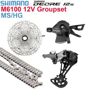 Shimano Deore M6100 12V Groupset Mountain Bike Rear Derailleursl MS 51T HG 5052TフライホイールX12 12Sキット231221