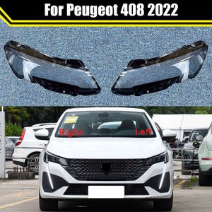 Fahrzeuglinsenglaslicht Lampenschildschatz für Peugeot 408 2022 Transparent Lampenschirm Lampenschutzbedeckung Scheinwerferabdeckung