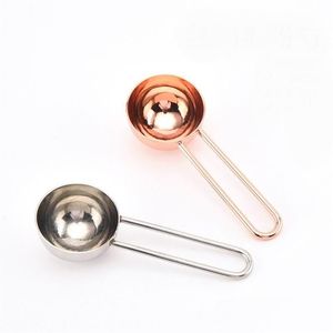 Measuring Tools Metal Measuring Tools Coffee Thicken Stainless Steel Smooth Long Handle Tablespoon Kitchen Bar Drop Delivery Home Gard Dhdpq