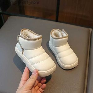 ファーストウォーカー冬の男の子の女の子雪アンクルブーツキッズレザーレザーソフトソールコットンシューズファッション幼児幼児幼児靴Q231222