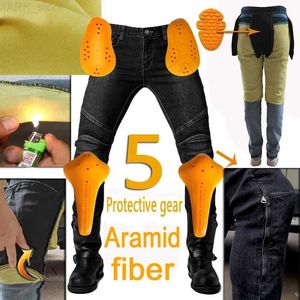 Motorcykelkläder svart aramid motorcykel jeans män moto byxor stora skyddsutrustning ridning turnering motorcykel brottning skyddsskydd byxor motocrosl231222